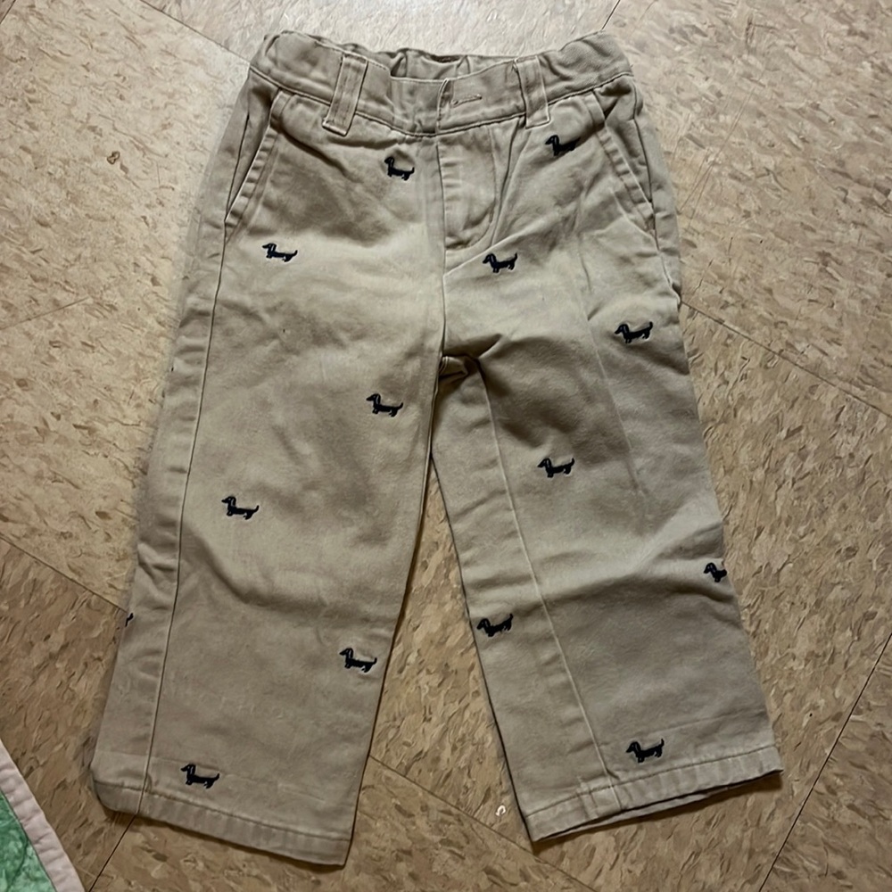Janie and jack dog embroidered pants